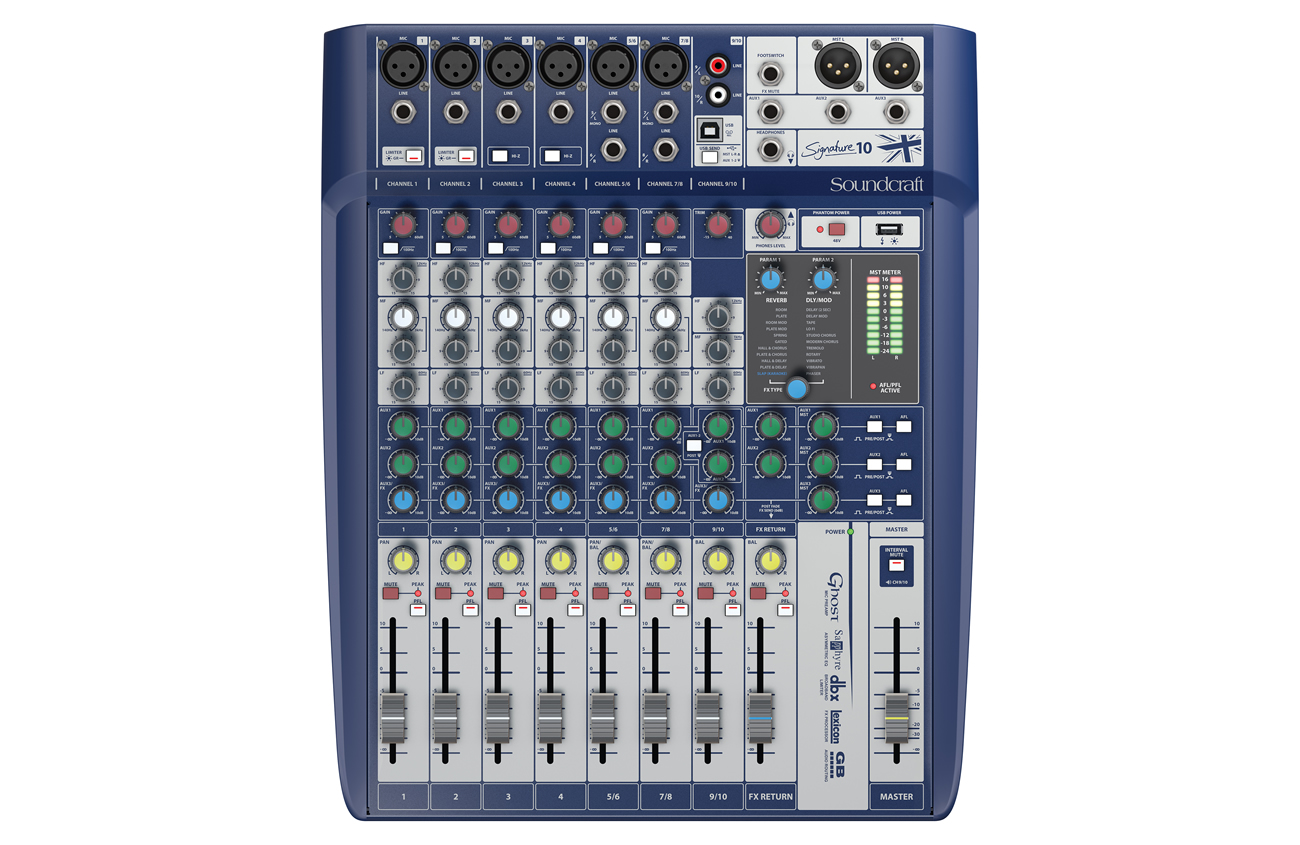Soundcraft 声艺 Signature 10 10 通道模拟调音台｜带 Lexicon 效果 USB 录音调音台 | 徐州音响工程 | 江苏志昂音响工程有限公司