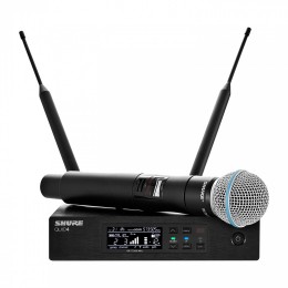 Shure 舒尔 QLXD24/BETA58A 一拖一数字无线手持话筒系统｜BETA58A 超心形动圈无线麦克风｜专业舞台演唱教堂音乐厅无线麦｜徐州音响工程｜江苏志昂音响工程有限公司